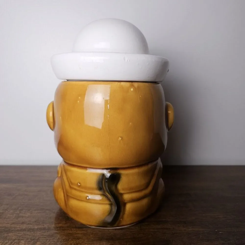 Vintage Japan Sailor Monkey Cookie Jar Ceramic Lollipop Canister 1960s 1970s